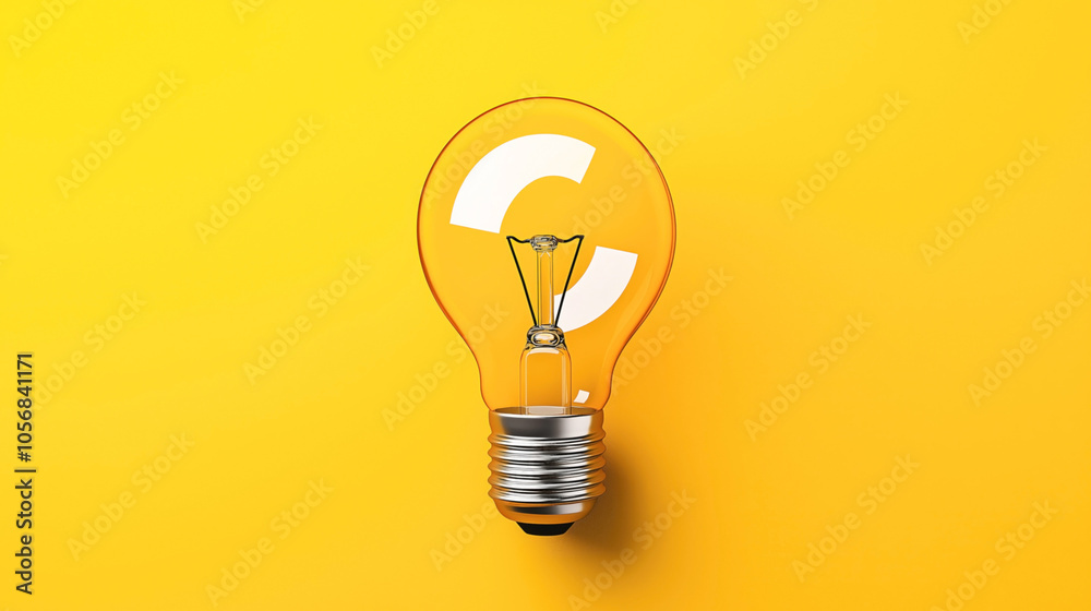 Close-up image of a clear incandescent light bulb against a bright yellow background, symbolizing creativity and innovation. Close-up image of a clear incandescent light bulb against a bright yellow background, symbolizing creativity and innovation.