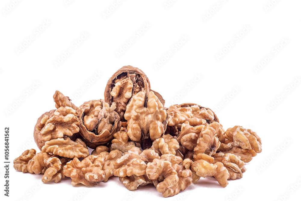 Tasty walnuts isolated on white Tasty walnuts isolated on white