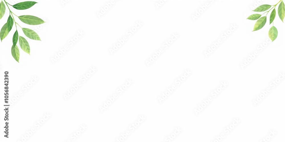 Obraz premium Abstract green and white leaf pattern with geometric designs, leaf, background