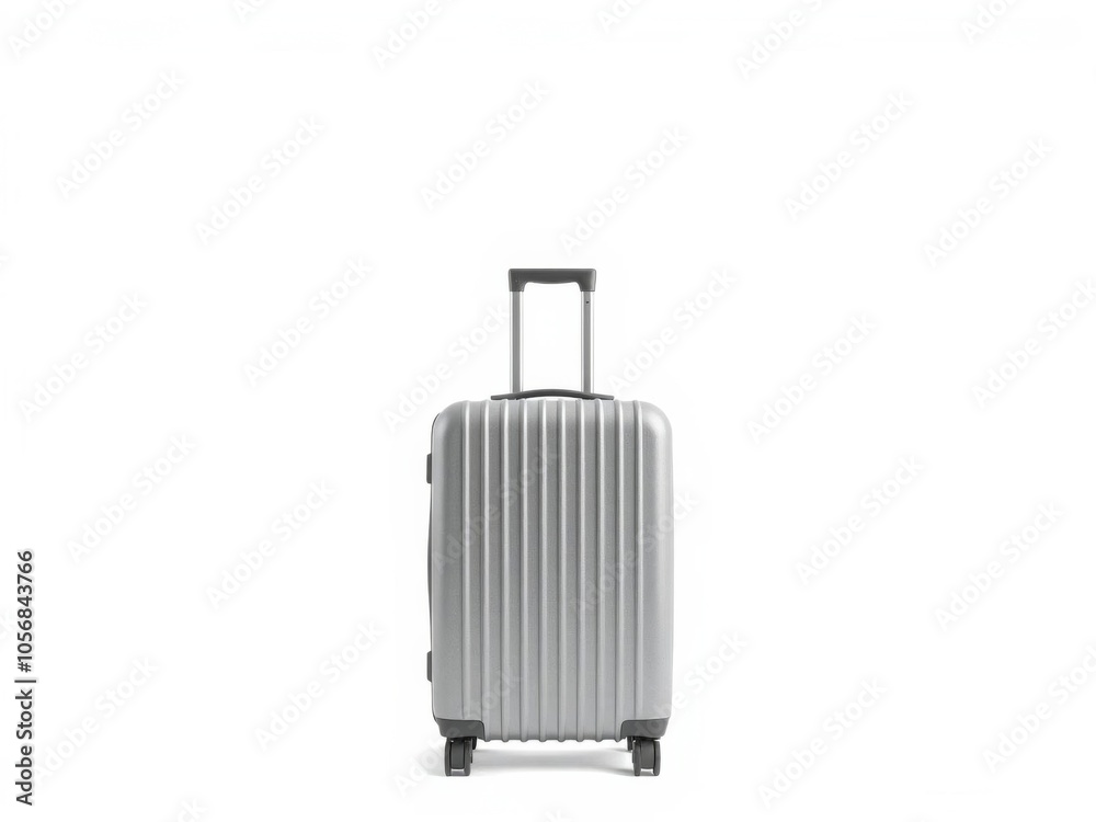 Gray suitcase with a sleek design and multiple angles for versatile use, isolated on a clean white background, white, storage Gray suitcase with a sleek design and multiple angles for versatile use, isolated on a clean white background, white, storage
