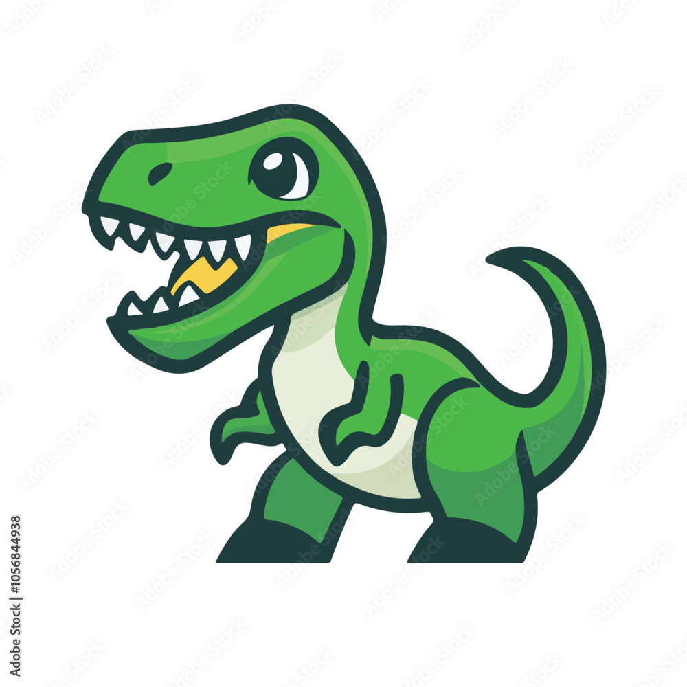 Simple vector logo of a T-Rex, in green color Simple vector logo of a T-Rex, in green color