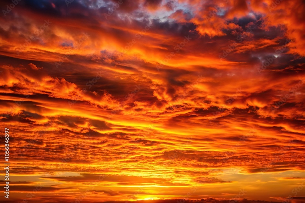 A fiery orange glow illuminates the dark sky as the sun bursts above the horizon, intense, dawn, horizon, warm, radiant A fiery orange glow illuminates the dark sky as the sun bursts above the horizon, intense, dawn, horizon, warm, radiant