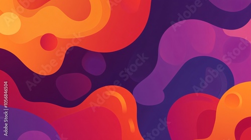 Abstract Fluid Shapes in Vibrant Colors