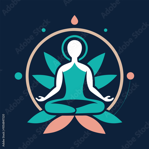 A yoga meditation design Adobe Illustrator Artwork