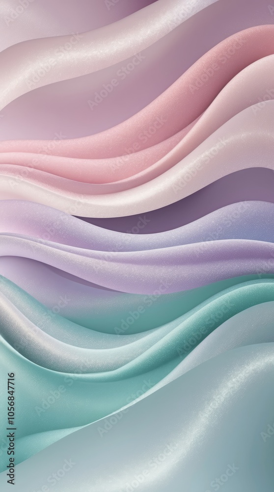 Obraz premium Soft pastel colors flowing in gentle waves, creating a smooth and elegant pattern