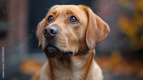 Close-up Portrait of a Golden Labrador Retriever