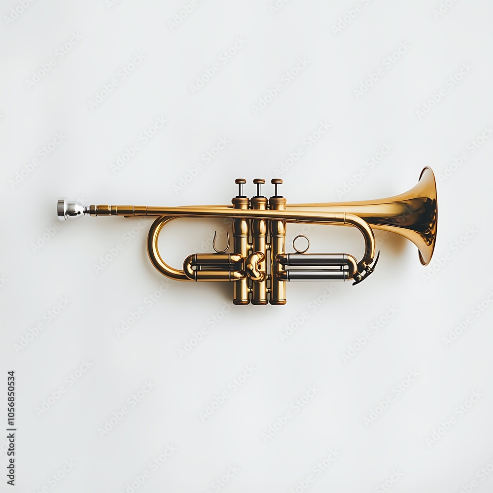Obraz premium A trumpet on a white background.