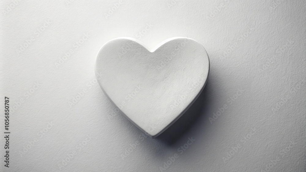 A minimalist design featuring a simple, white heart shape with subtle texture and shading effects, conveying purity and innocence, geometric, clean, modern, pure, basic A minimalist design featuring a simple, white heart shape with subtle texture and shading effects, conveying purity and innocence, geometric, clean, modern, pure, basic