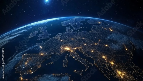 Europe's Night Lights from Space