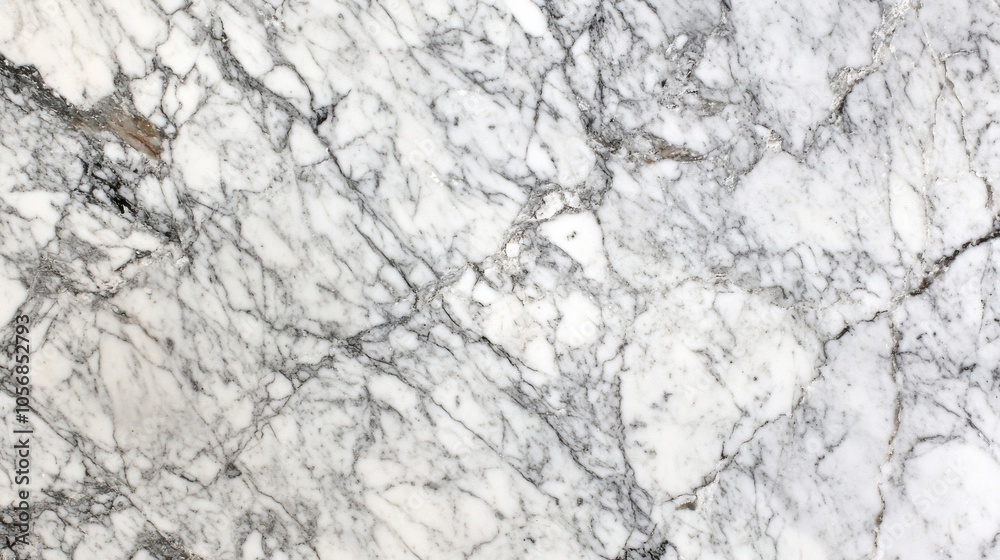 Naklejka premium White Marble Texture with Grey Veins - Natural Stone Background