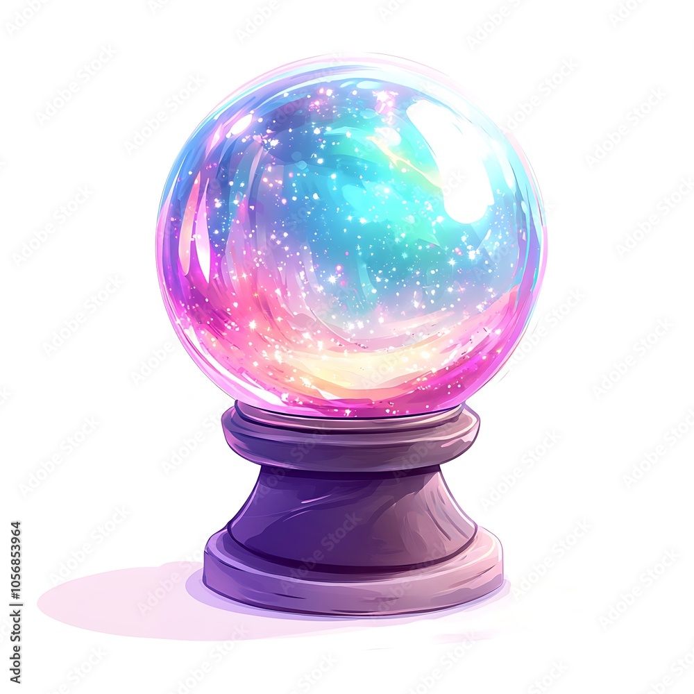 Cartoon fortune teller with a crystal ball on a white background. Cartoon fortune teller with a crystal ball on a white background.