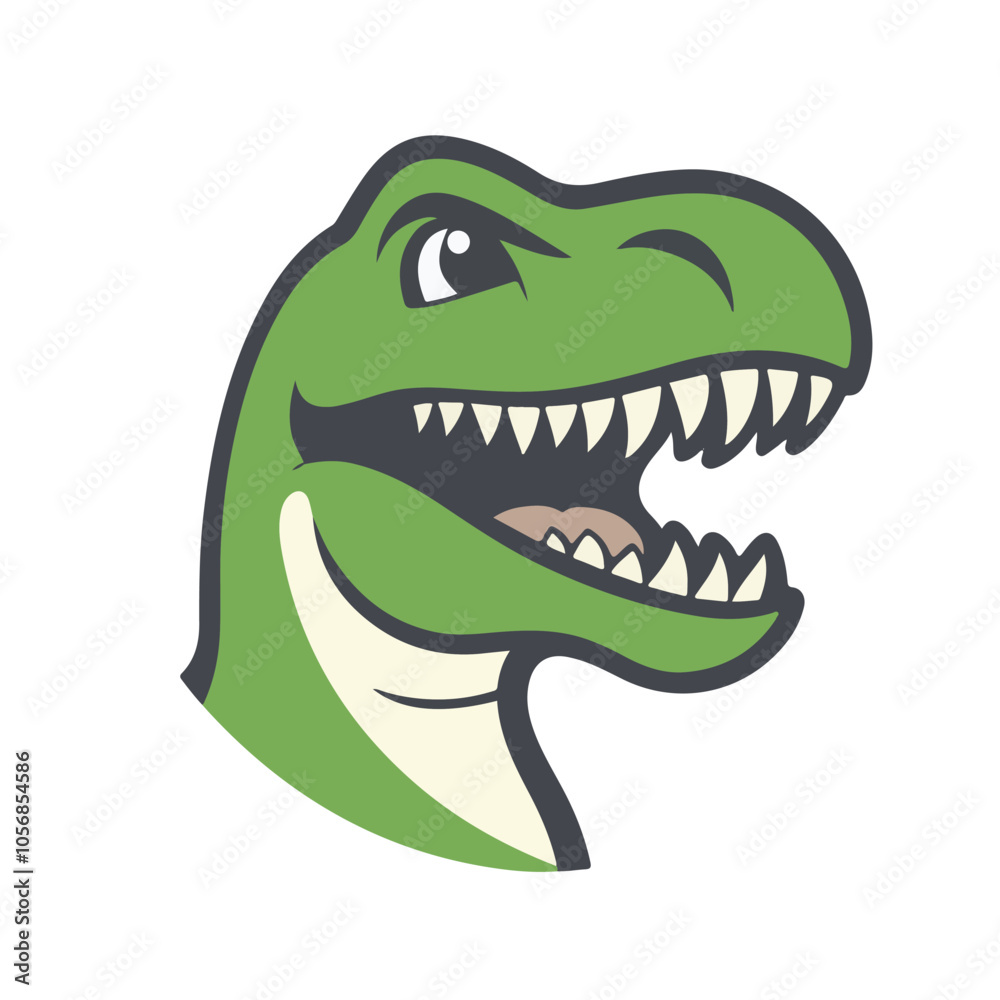 Simple vector logo of a T-Rex, in green color Simple vector logo of a T-Rex, in green color