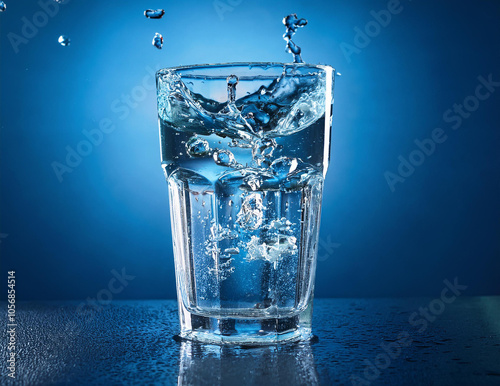 Drink water lemon, splash, blue photo