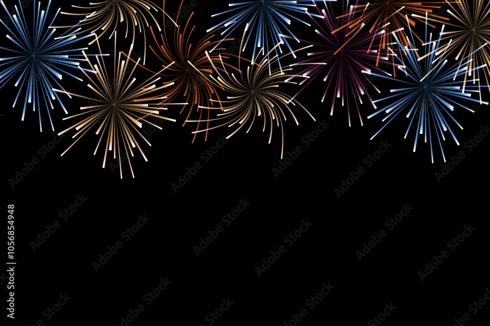background fireworks explode in the sky
