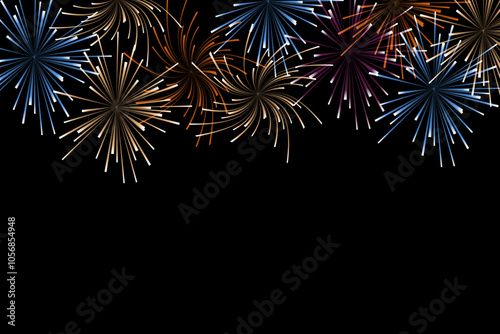 background fireworks explode in the sky