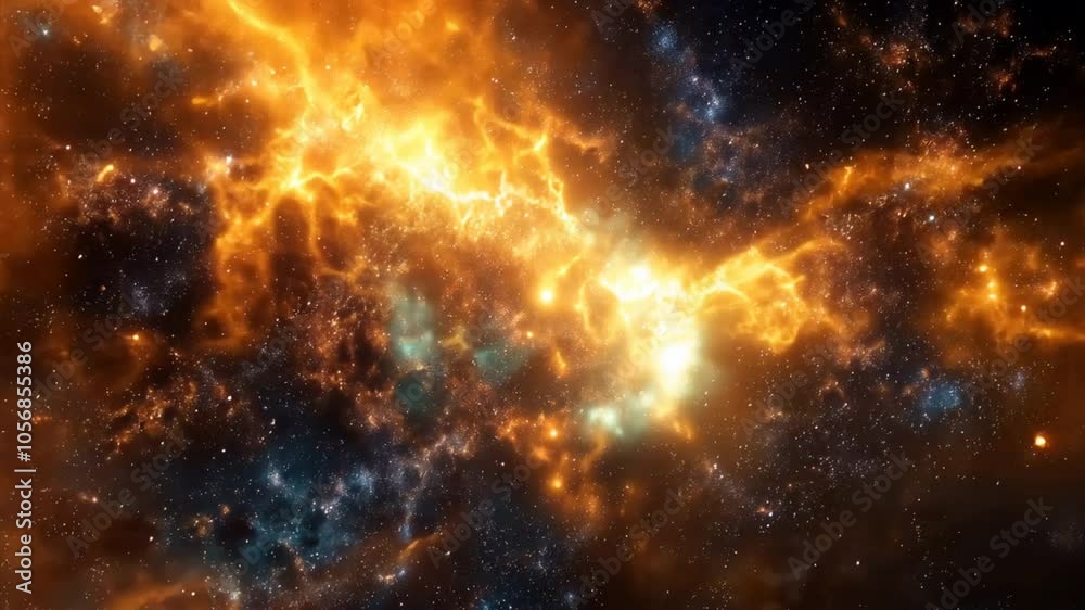 Cosmic Inferno: Fiery Nebula in Deep Space Cosmic Inferno: Fiery Nebula in Deep Space