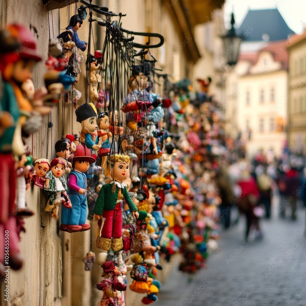 Naklejka premium Puppets in Prague for sale