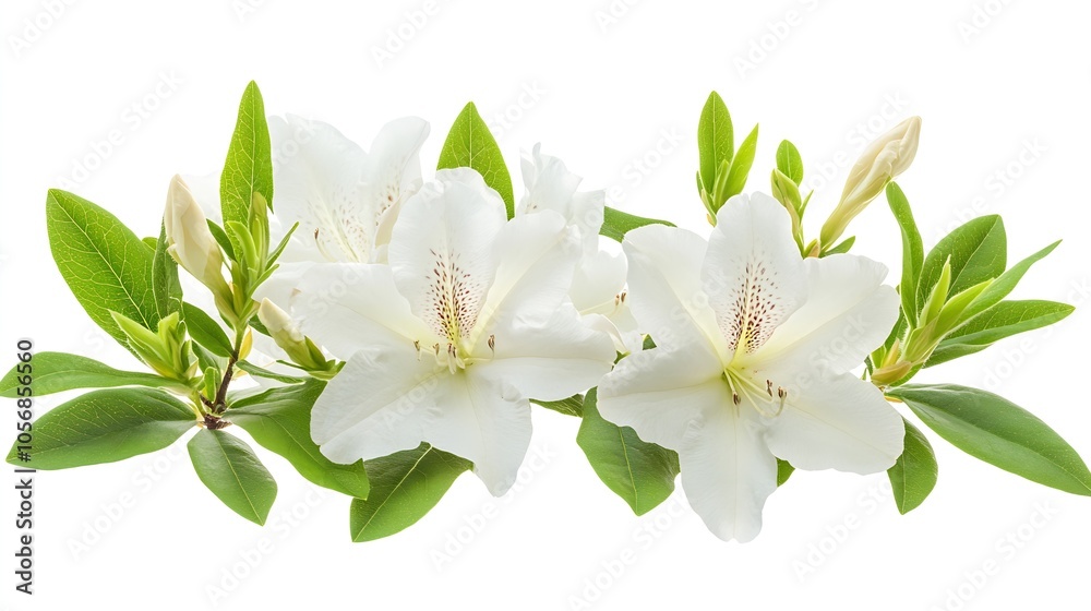Lush White Flowers and Buds with Verdant Leaves Symbolizing Natural Beauty : Generative AI Lush White Flowers and Buds with Verdant Leaves Symbolizing Natural Beauty : Generative AI