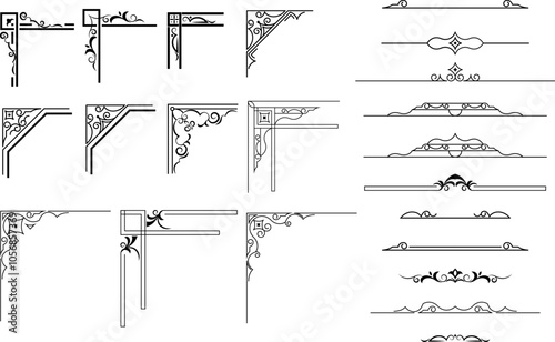 vector frames black on a white background, dividers