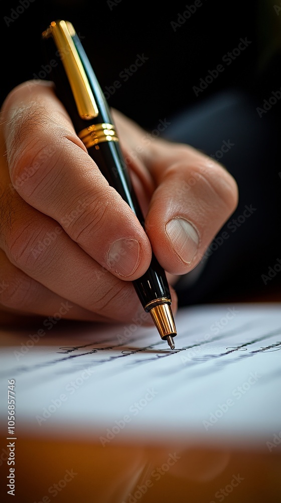Close-up of businessman signing a legal contract agreement Close-up of businessman signing a legal contract agreement