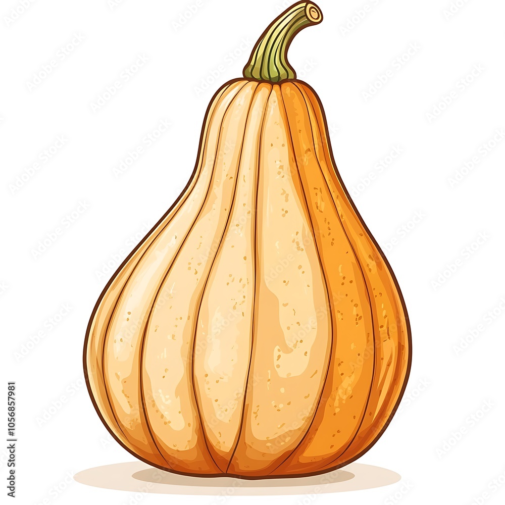 A cartoon butternut squash on a white background. A cartoon butternut squash on a white background.