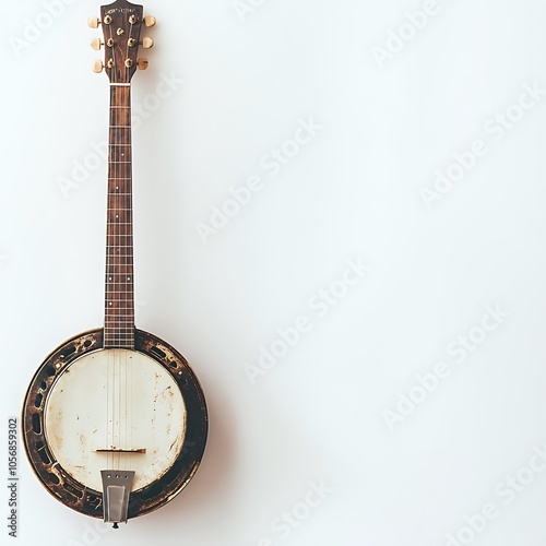 A banjo on a white background.