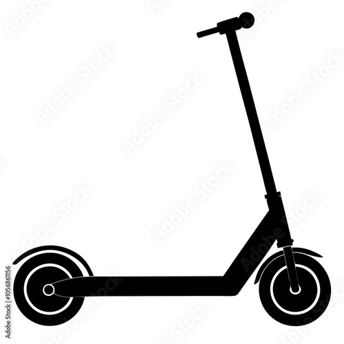 Electric scooter silhouette vector illustration on a white background