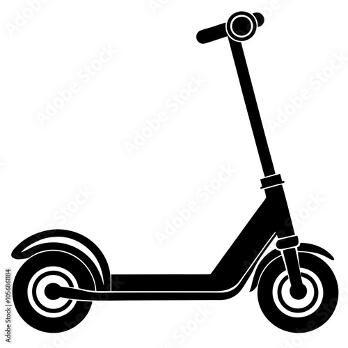 Electric scooter silhouette vector illustration on a white background