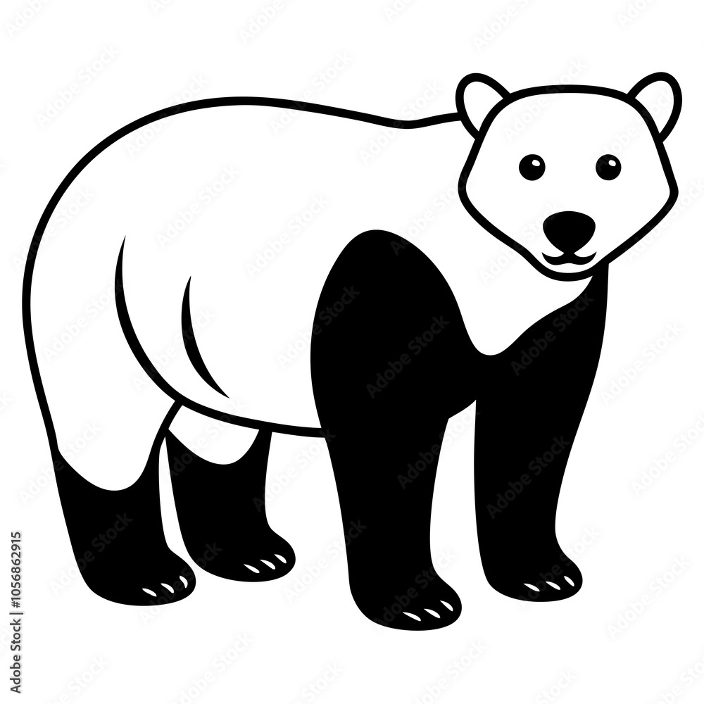 Fototapeta premium Polar Bear silhouette vector illustration on a white background
