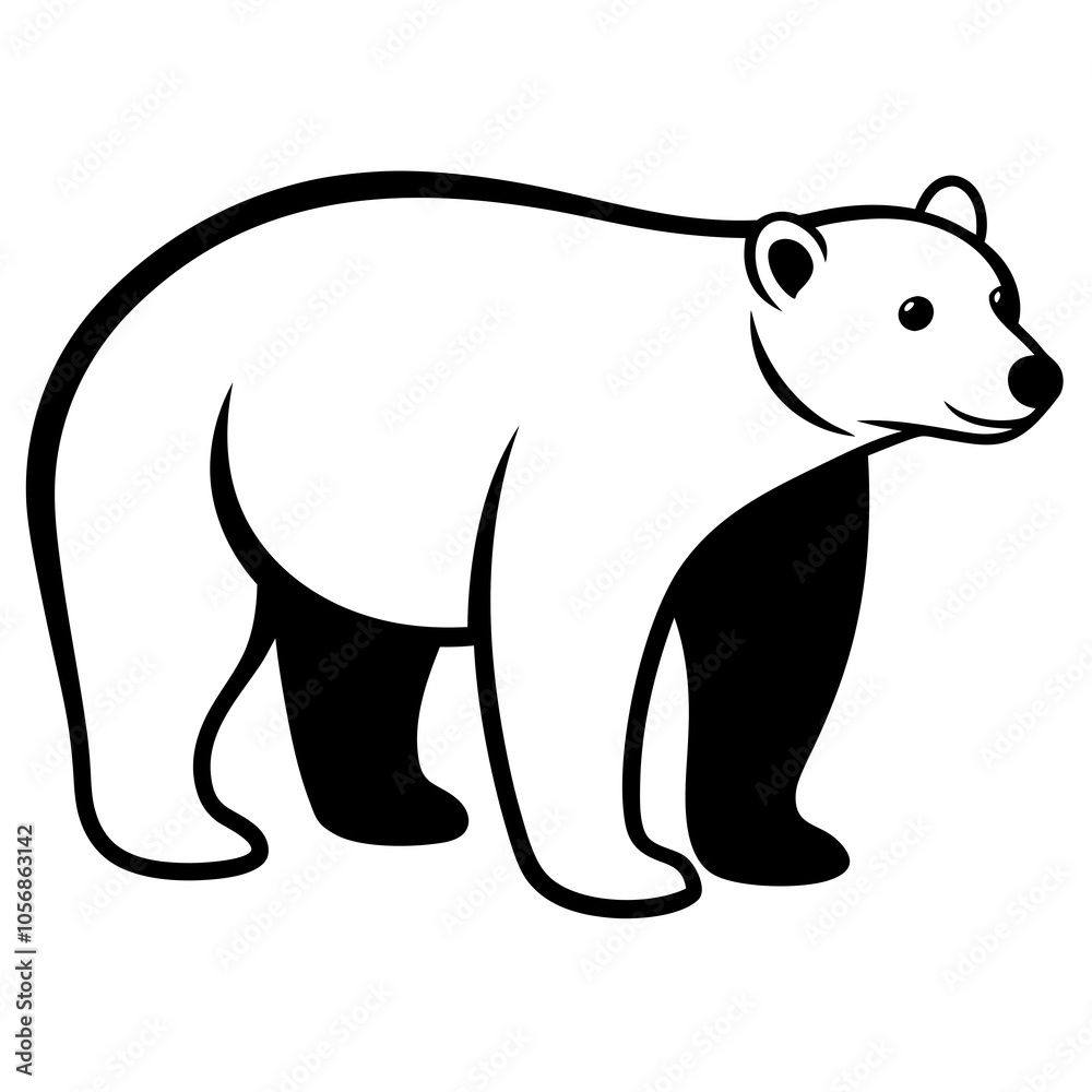 Obraz premium Polar Bear silhouette vector illustration on a white background