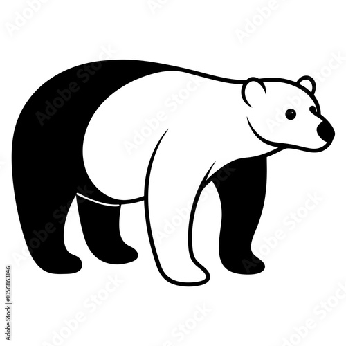 Polar Bear silhouette vector illustration on a white background