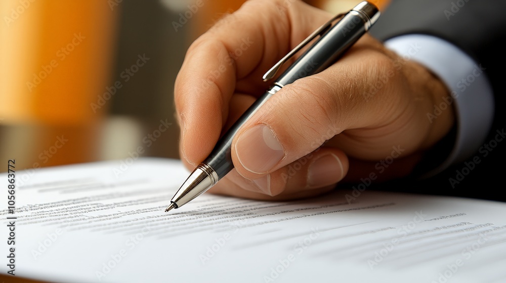 Businessman Signing a Formal Contract Agreement