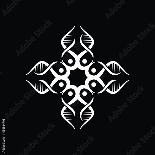 Pattern DNA Helix Logo Design Inspiration
