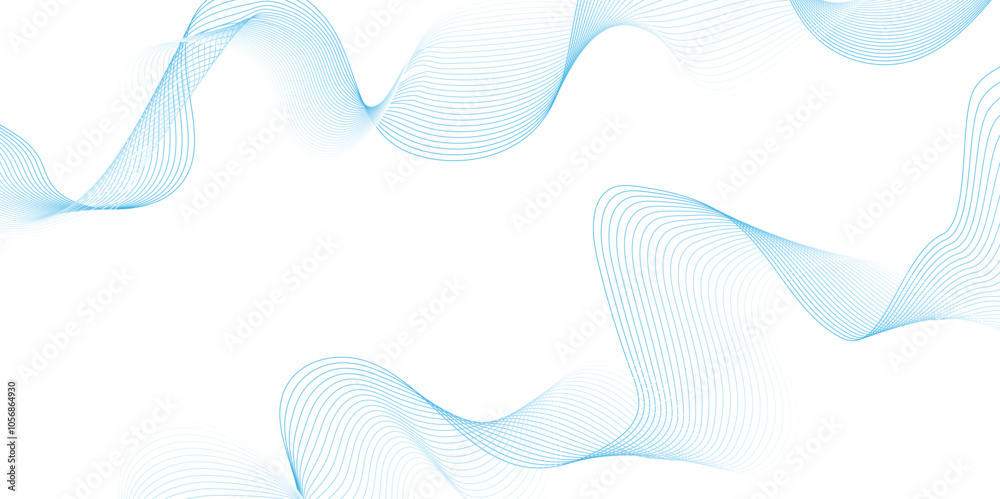 White wave curve lines banner background design. Abstract soft wave lines dynamic flowing blue light isolated background. Vector Illustration of the gray pattern of lines. stripes on white.
White wave curve lines banner background design. Abstract soft wave lines dynamic flowing blue light isolated background. Vector Illustration of the gray pattern of lines. stripes on white.