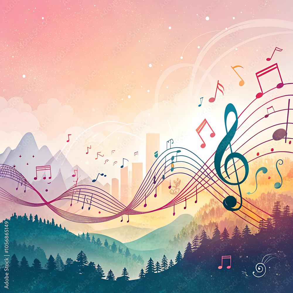 Obraz premium Poster for a music festival or for a cover of music disc