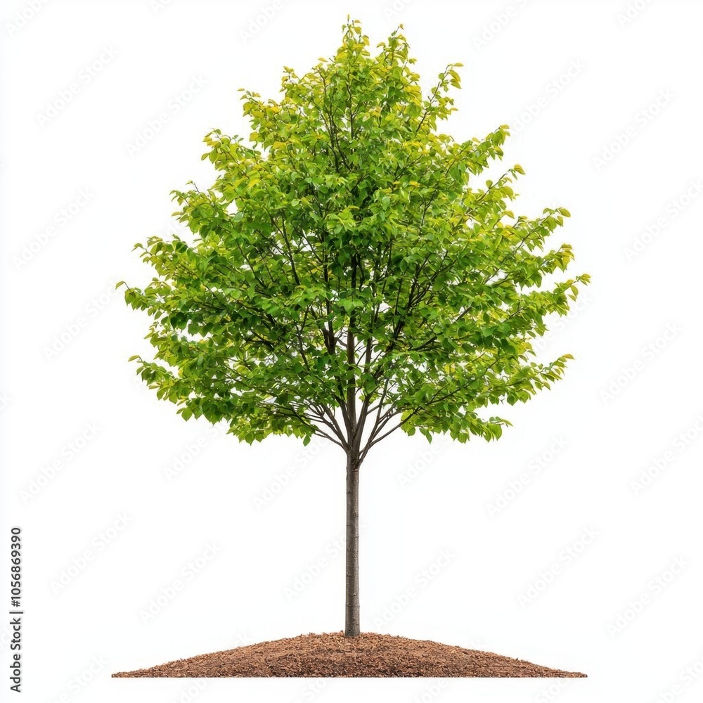 Fototapeta premium A photostock of a willow tree on a white background, natural and peaceful.