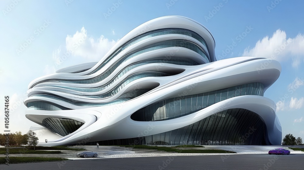 Obraz premium Futuristic Office Complex with Organic Design Elements