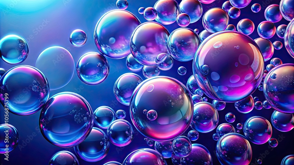 Chromatic bubbles inflating each other in vibrant blue and pink purple background, chromatic, bubbles, inflate, mini Chromatic bubbles inflating each other in vibrant blue and pink purple background, chromatic, bubbles, inflate, mini