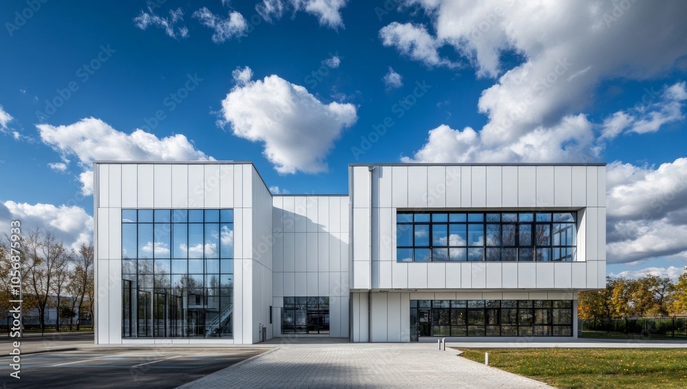 Modern Office Building with Glass Facade Modern Office Building with Glass Facade