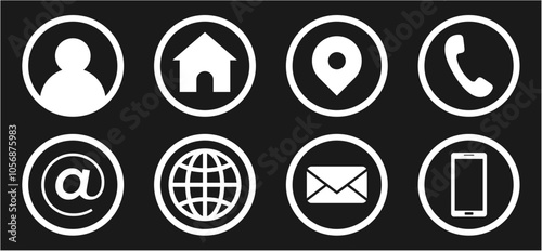 business card and website contact information icon
