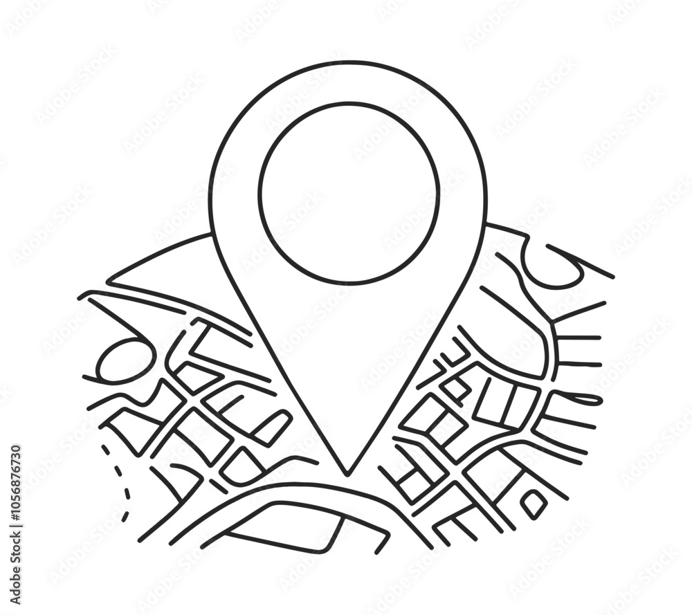 a single continuous line style representation of the geolocation on the map a single continuous line style representation of the geolocation on the map