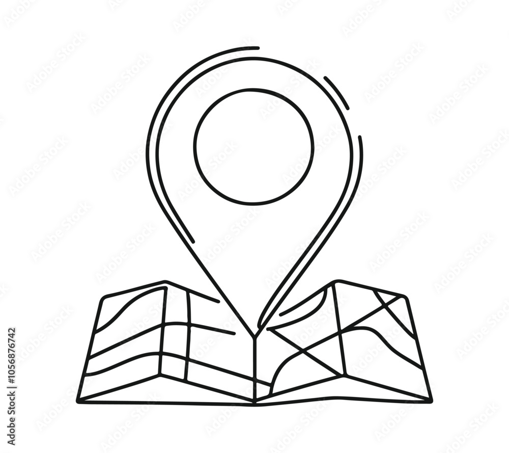 a single continuous line style representation of the geolocation on the map a single continuous line style representation of the geolocation on the map