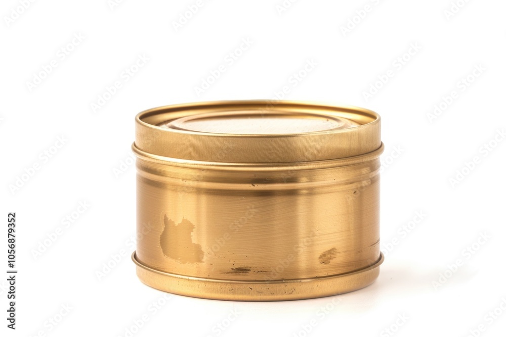 A close-up shot of a metal container on a white surface, perfect for use in industrial or scientific contexts