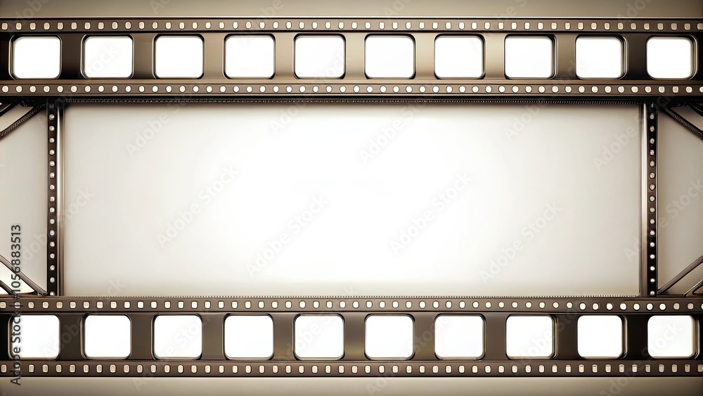 Close-up of a 35mm film trailer leader frame, film, movie, analog, retro, vintage, cinematography, camera Close-up of a 35mm film trailer leader frame, film, movie, analog, retro, vintage, cinematography, camera