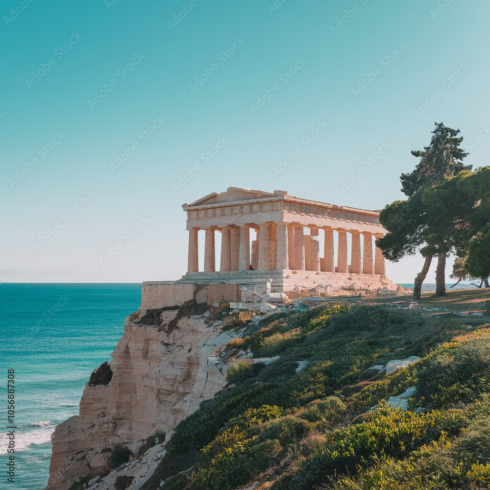 Greek temple on the coast
