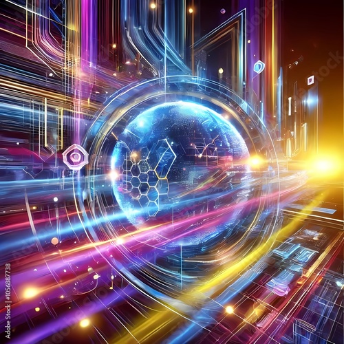 Generative AI. Futuristic illustration 