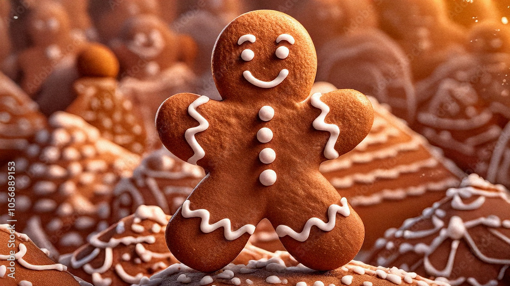 Christmas Gingerbread Man with Delightful Icing Designs Christmas Gingerbread Man with Delightful Icing Designs