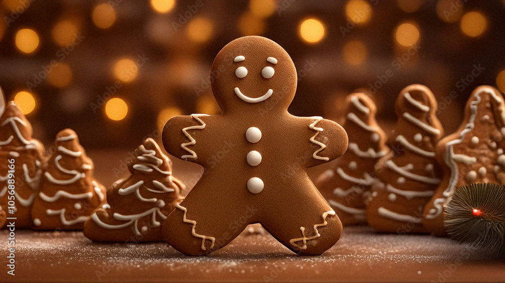 Christmas Gingerbread Man with Delightful Icing Designs Christmas Gingerbread Man with Delightful Icing Designs