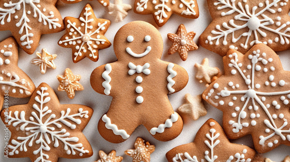 Christmas Gingerbread Man with Delightful Icing Designs Christmas Gingerbread Man with Delightful Icing Designs