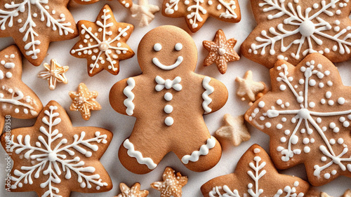 Christmas Gingerbread Man with Delightful Icing Designs